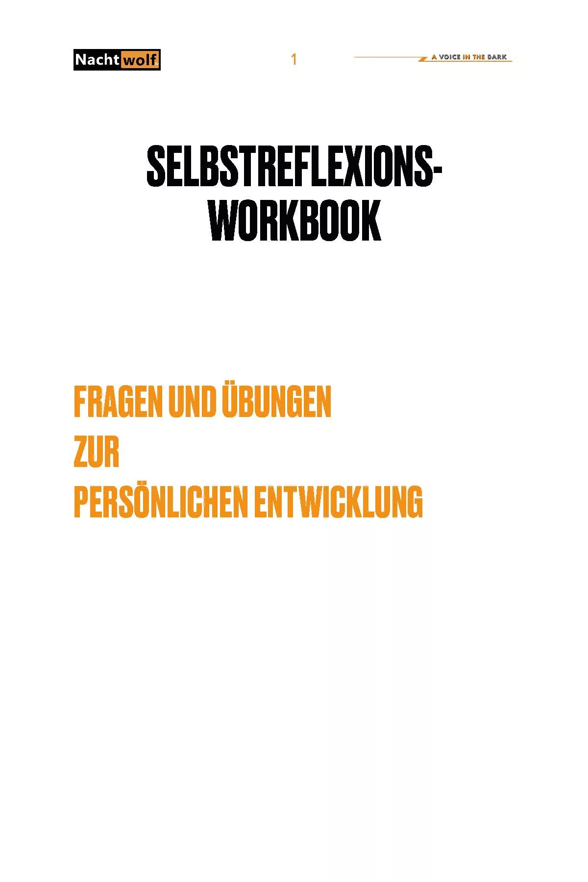 Selbstreflexions Workbook Seite 01 Jpg • Nachtwolf.tv